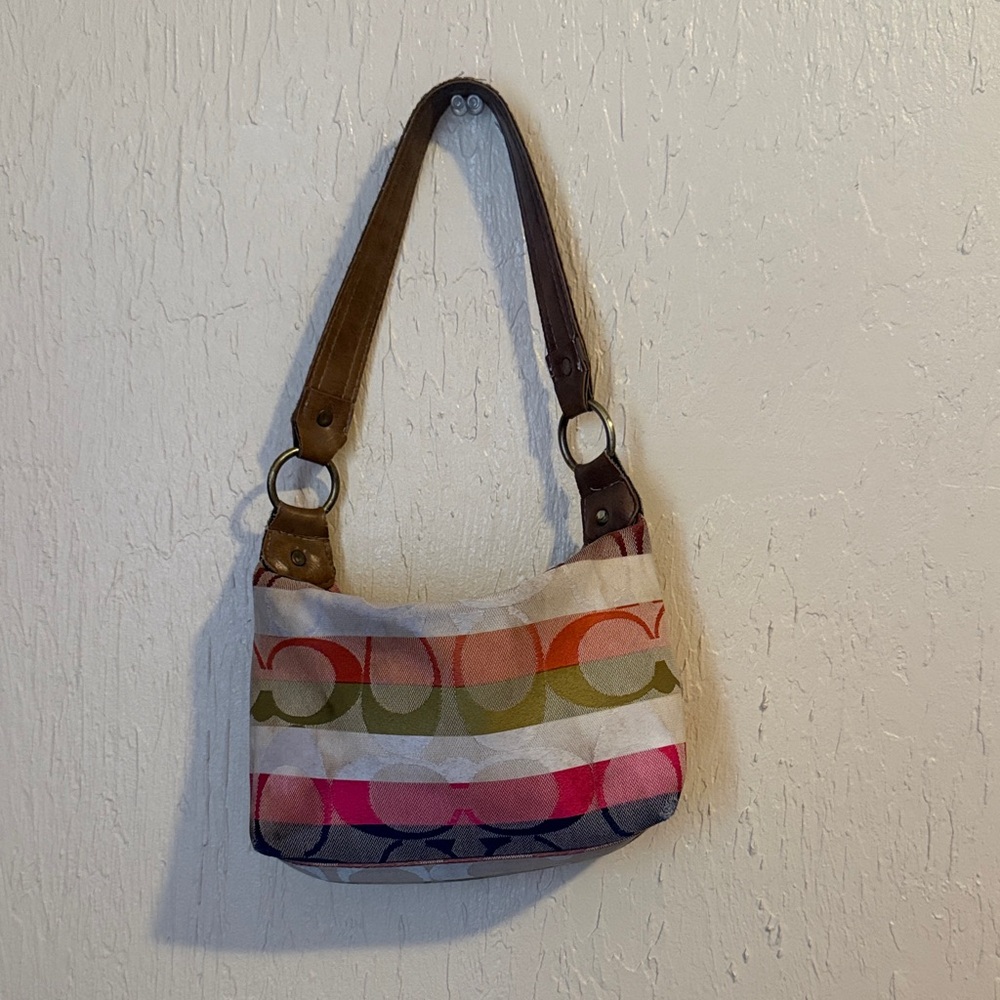 Coach Striped Signature Shoulder Bag